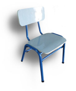 Silla normada N2 - formalita blanca - estructura azul