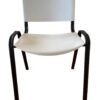 Silla iso – asiento y respaldo metálico blanco – estructura negra